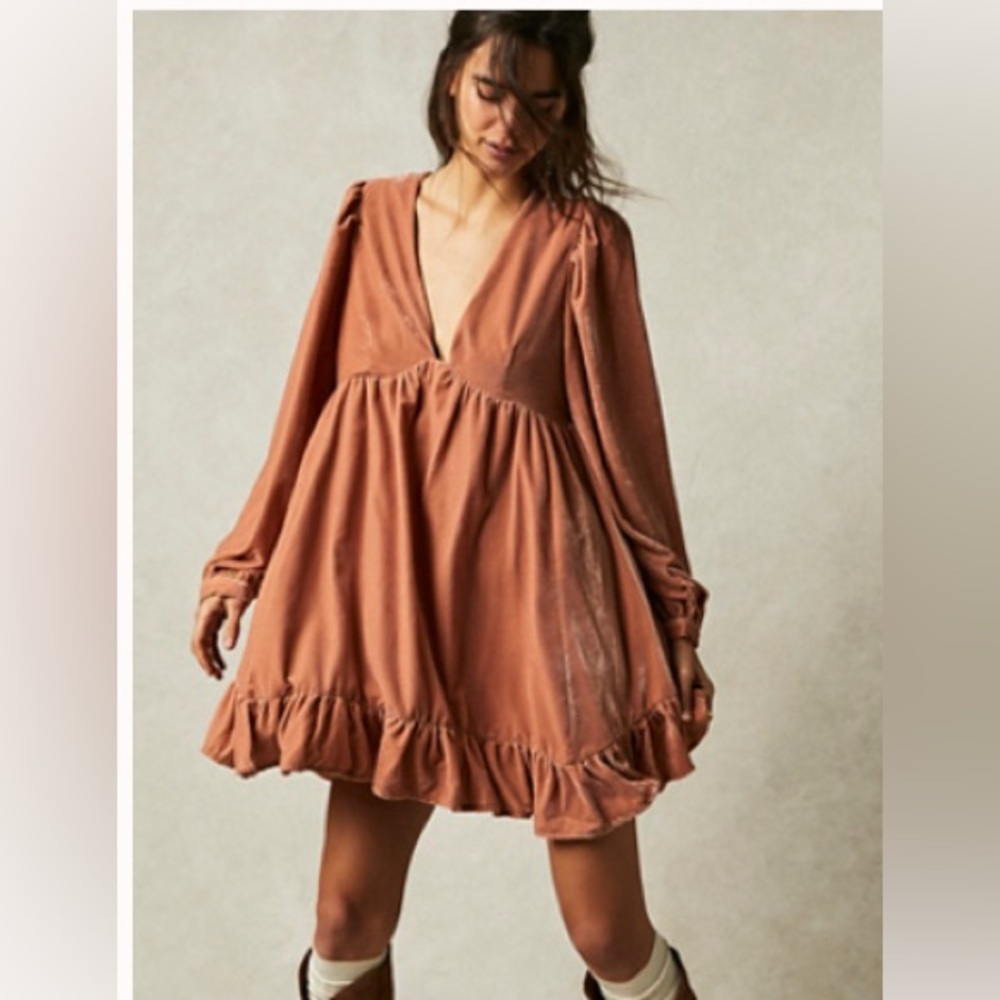 Free people Estella velvet Mini Dress